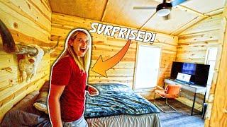 Surprised Danielle with a BEDROOM in the SHED TO HOUSE / Off Grid Tiny House