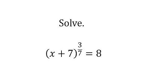 Solve an Equation with a Rational Exponent (x+b)^(c/d)=f (One Solution)