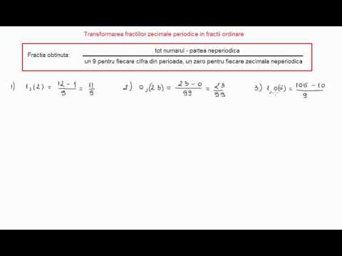 Transformarea Fractiilor Zecimale Periodice In Fractii Ordinare