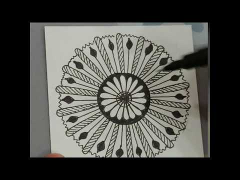 莉莉的每日一畫#100 How to  draw a mandala?  如何畫曼陀羅？