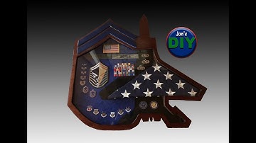 Military Shadow Box F16 and Rank Air Force / Jon