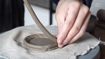 How to make a coil mug with a handle  ASMR [Ceramics for Living]