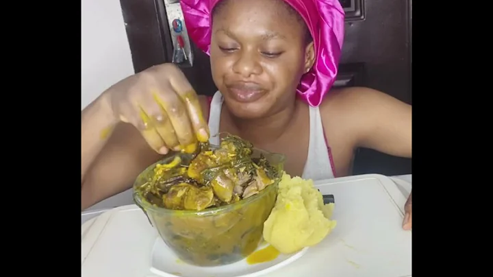 Asmr Mukbang Bitter Leaf Soup with fufu/Nigerian Food