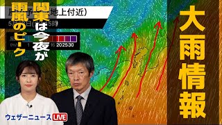 【大雨情報】関東は今夜が雨風のピーク（28日15時30分更新）
