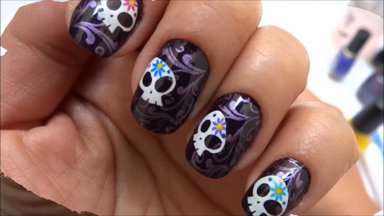 Deflector Anestésico Competitivo Diseño de uñas para el Día de Muertos - YouTube