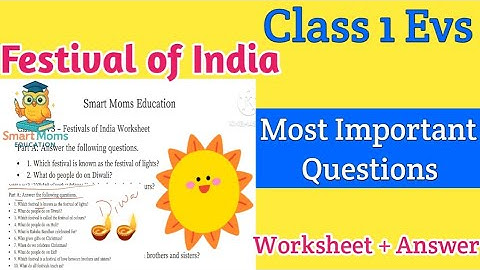 Festivals of India | Class 1 EVS Worksheet & Questions | Full Chapter Revision |Smart Moms Education