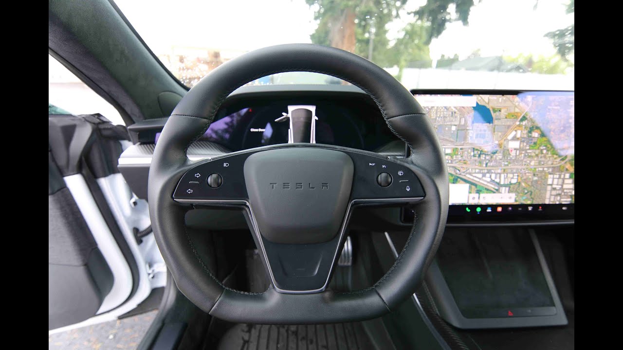 2022 Tesla Model S Plaid with Yoke Replacement Wheel and Wet