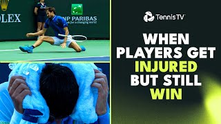 When Tennis Players Get Injured But STILL WIN 🤕