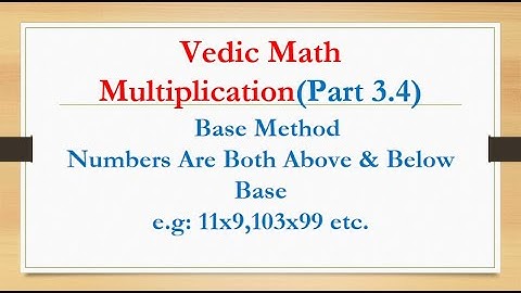 Vedic Math Multiplication |Part 3.4| |Base Method| Numbers are both above and below the base|