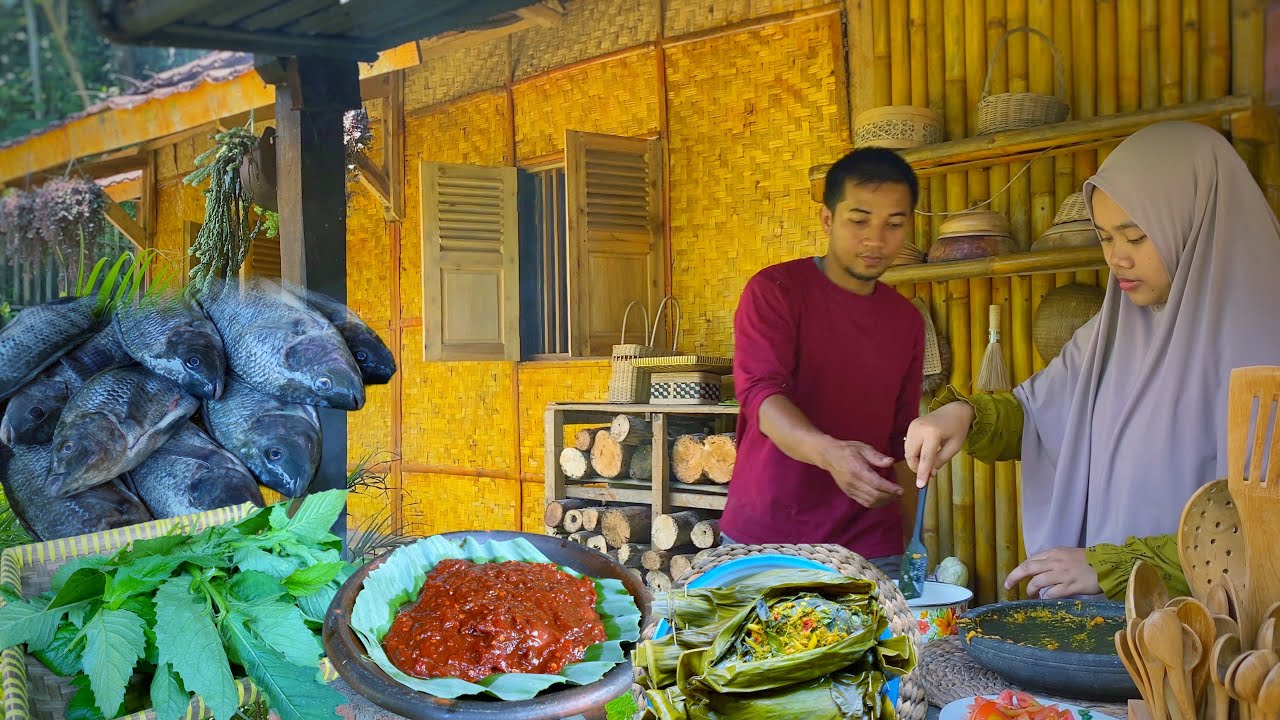 Только соус чили из пасты с креветками и листья синтронга | Совместная трапеза в деревне