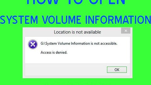 how to delete "system volume information" ntc network