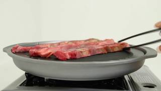 TECHEF - TRUE GRILL PAN / Indoor Stovetop Grilling GOOD INNOVATION - Set includes:12-Inch Stovetop Grill with Extra-Heavy Gauge Grill Plate, Aluminum Drip Tray for Smokeless