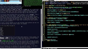 Advent of Code 2024 - Day 19 - live solve, no (spoken) commentary