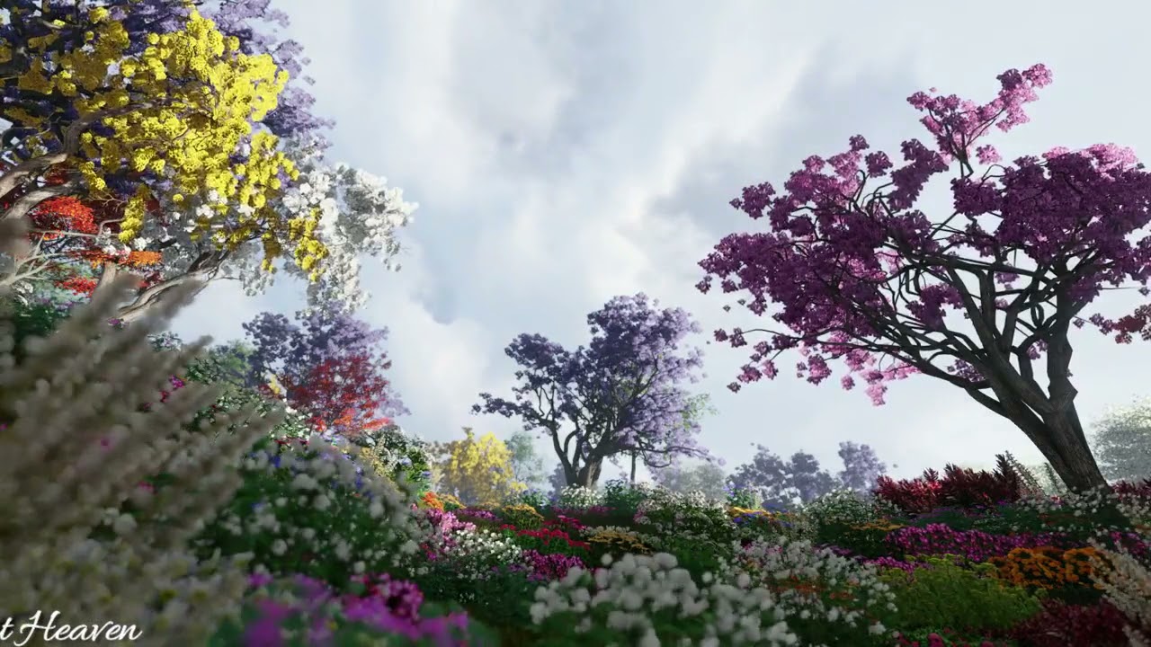 Sound Therapy - Gorgeous Floral garden full of flowers of different colorsin a Morning