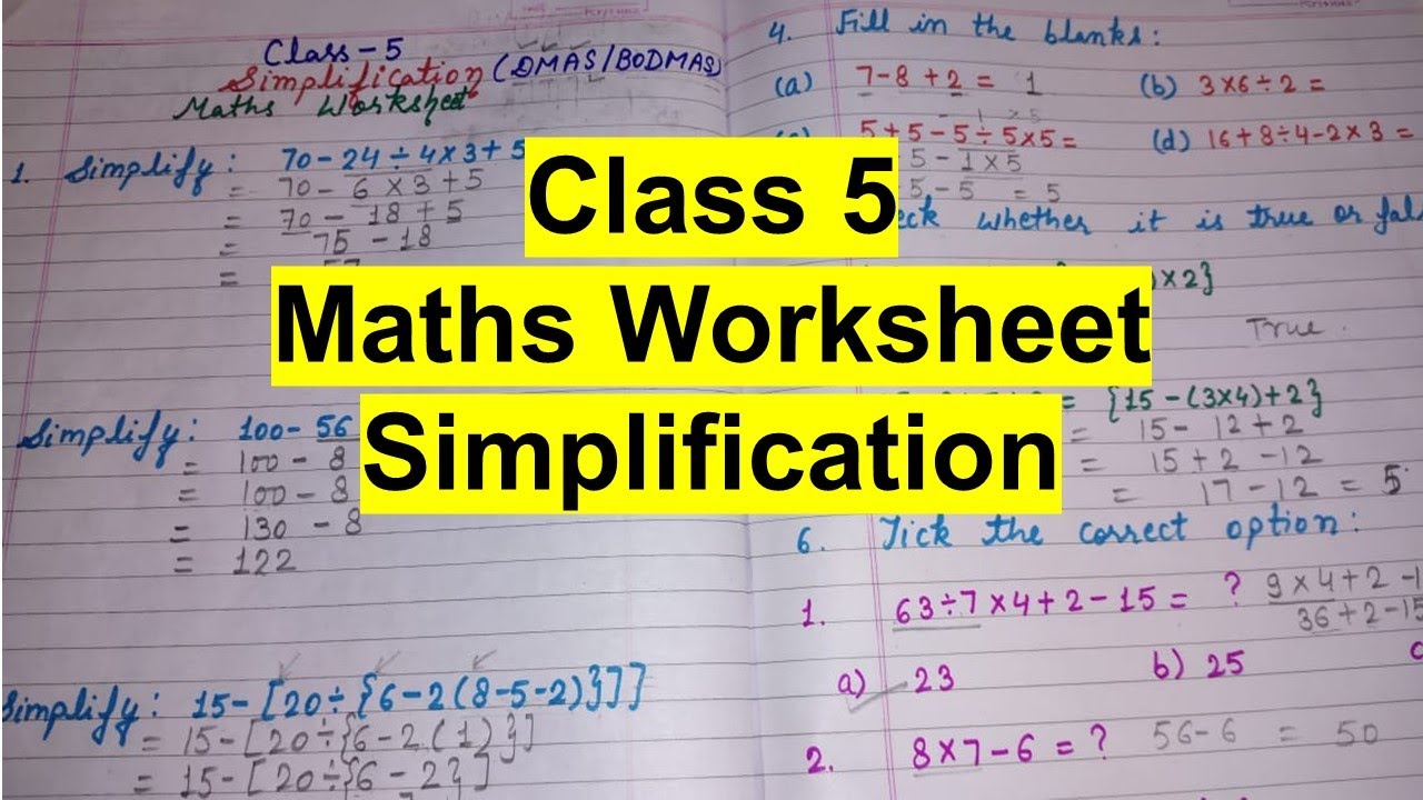 class-5-maths-worksheet-simplification-maths-worksheet-for-class-5