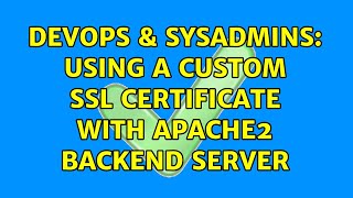 DevOps & SysAdmins: Using a custom SSL certificate with apache2 backend server