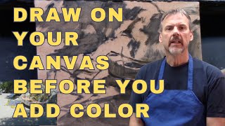 Draw On Your Canvas Before You Add Color To Your Landscape Painting