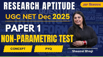 NON PARAMETRIC TEST | UGC NET Dec 2025 Paper 1- RESEARCH APTITUDE | Sheemal Bhagi | #ugcnet