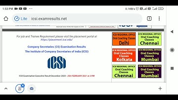 ICSI CS Executive  results Dec 2020