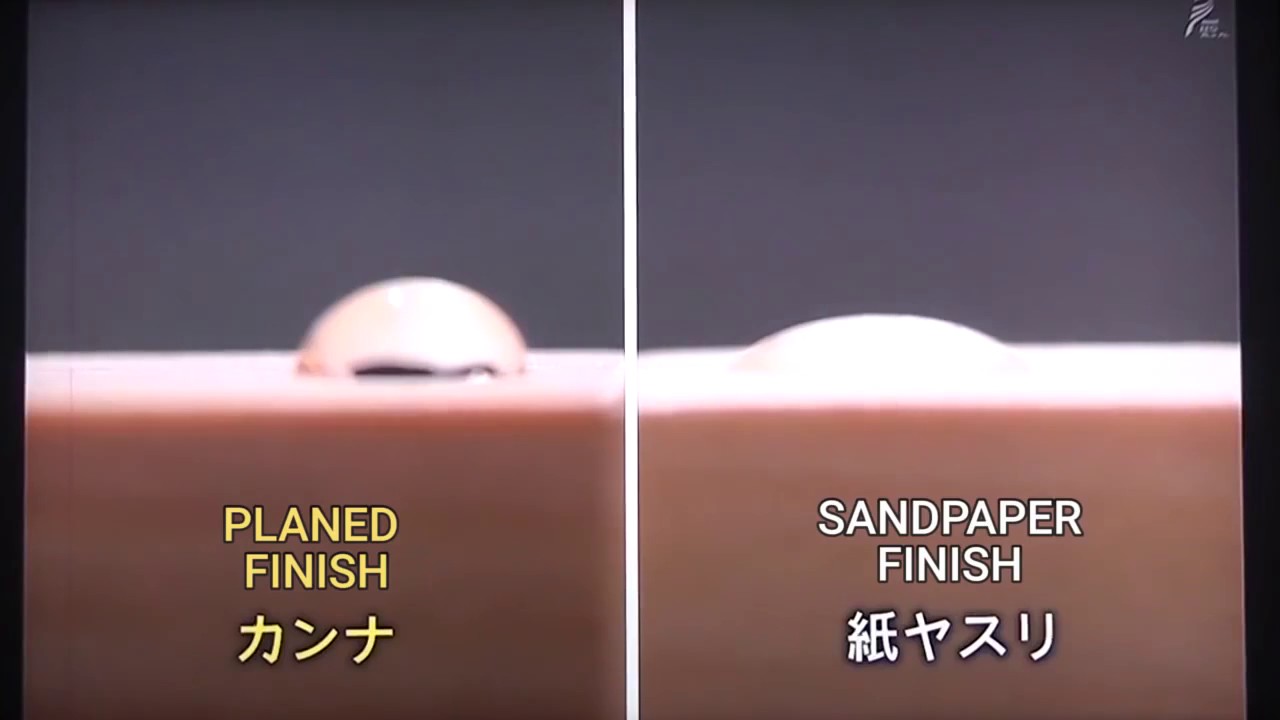 Marunaka Planed Finish VS Sandpaper made in Japan.