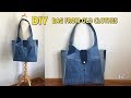 Jeans tote bag  diy bag out of old clothes  recycle old jeans  bag sewing tutorial