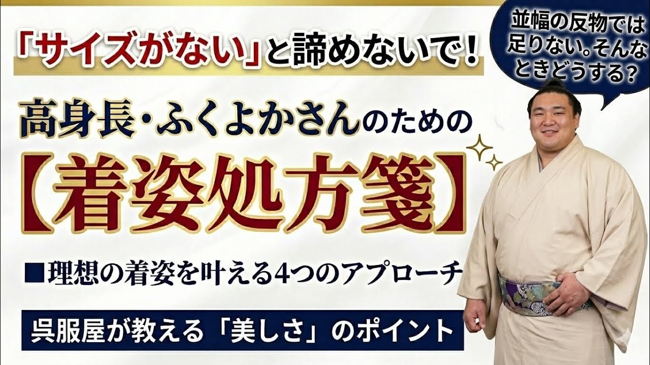 はきもの 633 Choosing a kimono for tall, full-figured women: Is a standard