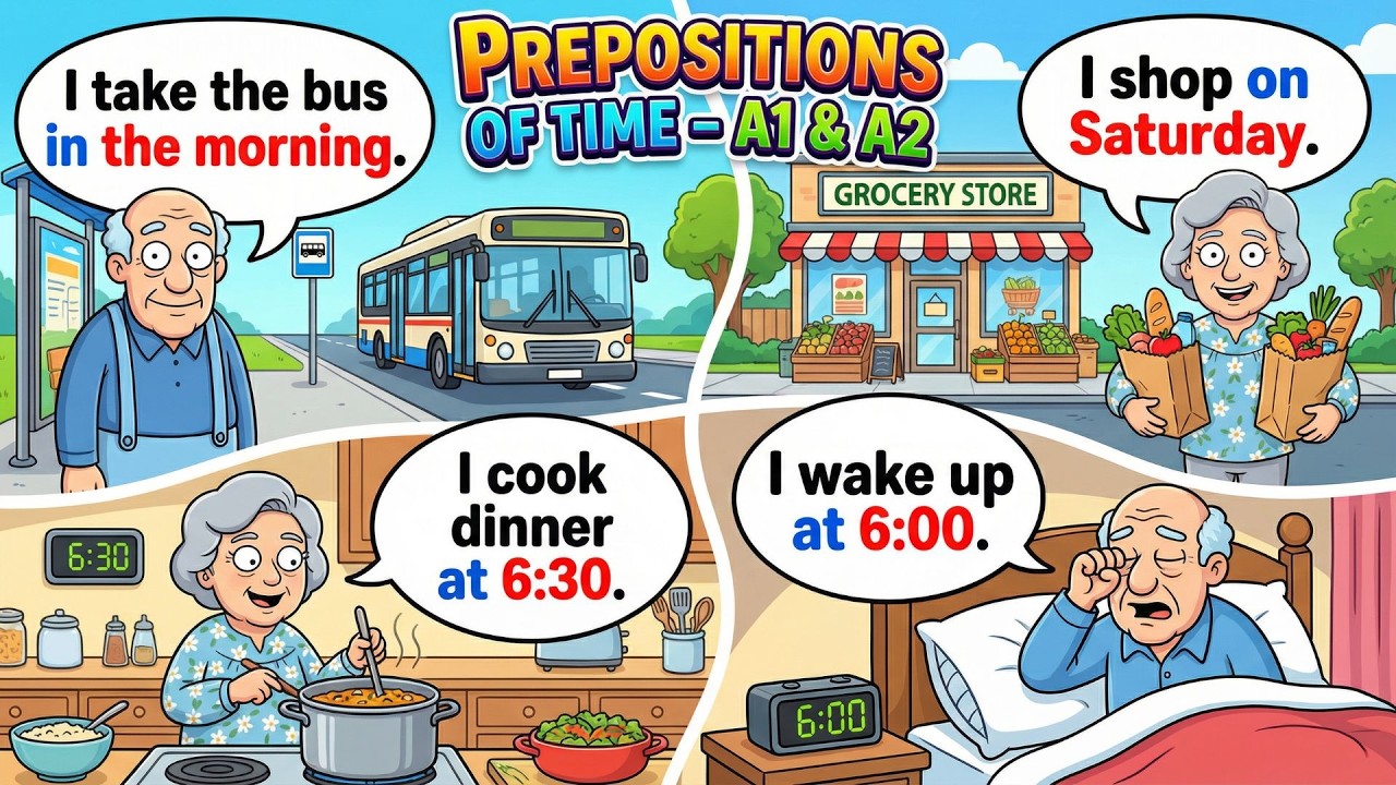 📘Learn & Speak English With Fun | Prepositions Of Time For Beginners 💪