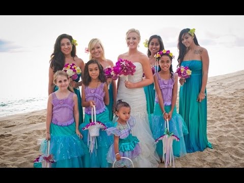 hawaiian themed bridesmaid dresses