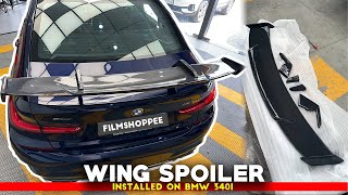 Original  Carbon Fiber Wing Spoiler Install on BMW 340i || FIlmshoppee