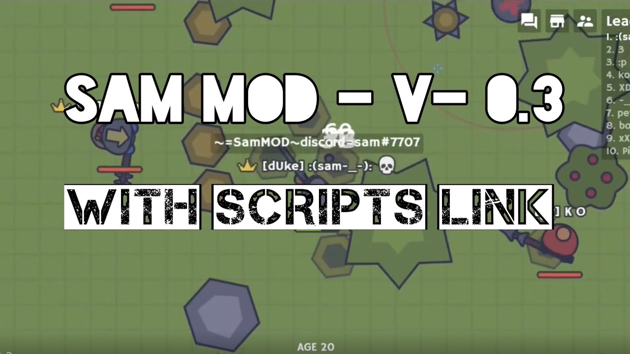 Moomoo.io hack SamMOD V0.3 with scripts link best insta kill hack