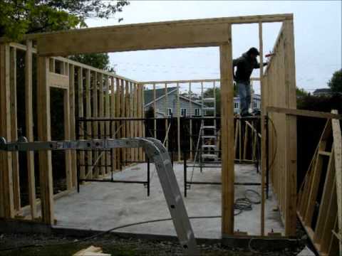 Time lapse - Building a 14x24 garage - YouTube