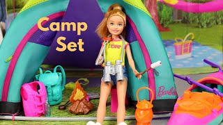 Unboxing Barbie Team Stacie Camping Play Set!🏕 Real Tent | Canoe |Camping Supplies| Barbie Videos