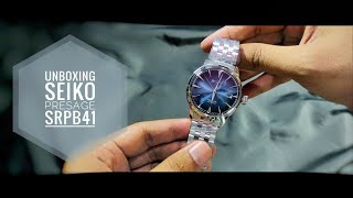 UNBOXING: Seiko SRPB41 Presage Bluemoon Cocktail Automatic Blue Gradation Texture Dial