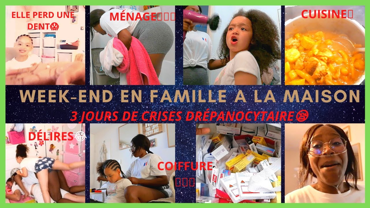 VLOG: WEEK-END EN FAMILLE À LA MAISON//DOMBRÉ POULET, CRISE DRÉPANO, MÉNAGES, LESSIVE...