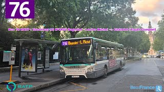 Bus 76 RATP : Urbanway 12 N⁰8892 Bagnolet - Louise Michel / Châtelet [Trajet Complet]