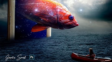 Photoshop Manipulation Tutorial | Fantasy fish out of frame | Photo editing | Digital art | PS