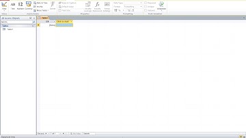 Creating table in datasheet view in MS Access 2010
