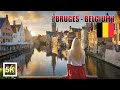 Bruges in Belgium - Walking Tour Of Historical Old City -  5K HDR (Big TV Quality ) - Medieval Town