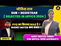 Jivita Raj || Sub Registrar ||🔥 PYQ Role & Short Notes | UPPCS 2024 | Anubhav Sir|| Bodhi Institute