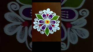 3*2 dots Small Rangoli 🌹 excellent colour kolam 🌺#shorts #trending #kolam #muggulu #viral