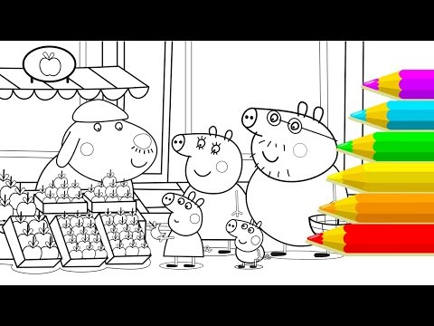 Peppa Pig Drawing x Coloring Daddy Pig | Peppa Pig Coloring Book To Learn Colors Videos For Kids