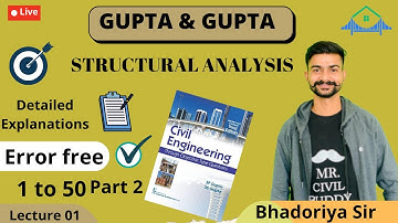 #1 Structural Analysis GUPTA AND GUPTA Error free Solution  DFCCIL SSC JE RSMSSB JE UPSSSC JE part 2