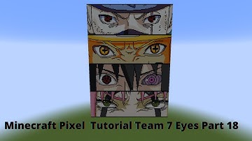 Minecraft Pixel Art Tutorial Team 7 Eyes Sakura, Sasuke, Naruto, Kakashi Part 18