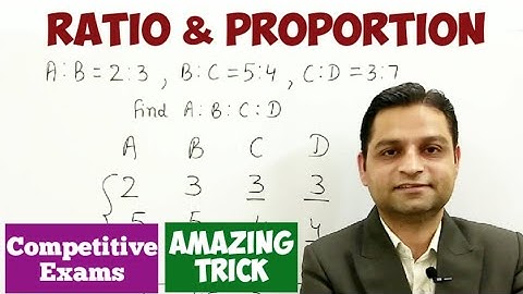 Ratio and Proportion - Amazing Shortcut Trick Find A:B:C and A:B:C:D easily - Competitive Exams