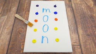 moon acrylic painting easy beginners step abstract