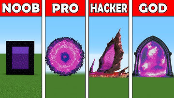 Pixel Art (NOOB vs PRO vs HACKER vs GOD) Nether Portal in Minecraft