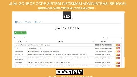 Sistem Informasi Aplikasi Bengkel Berbasis Web dengan Codeigniter