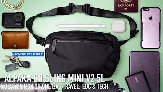 Alpaka Go Sling Mini V2 5L: Best Sling for One Bag Travel, EDC & iPad Mini / Kindle/ Nintendo Switch