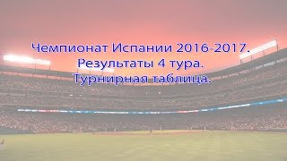 Чемпионат Испании 2016-2017. Результаты 4 тура. Турнирная таблица.