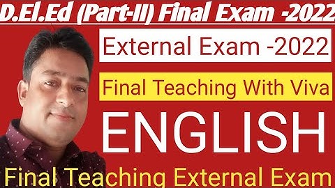 Final Teaching Exam //D.el.ed (Part-II) How to teach in English Subject.